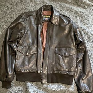 US WINGS A-2 BRW Leather 1995
FLIGHT Jacket Siz XL NEWTag